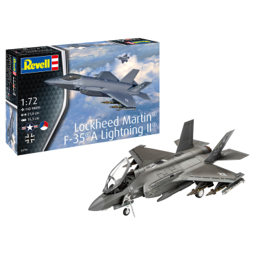 KIT PARA MONTAR REVELL AVIÃO LOCKHEED MARTIN F-35A LIGHTNING II 1/72 143 PEÇAS REV 03799